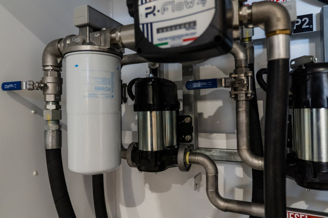 Water separating diesel filter and Donaldson breather fitted to a Fuel It dispensing kit