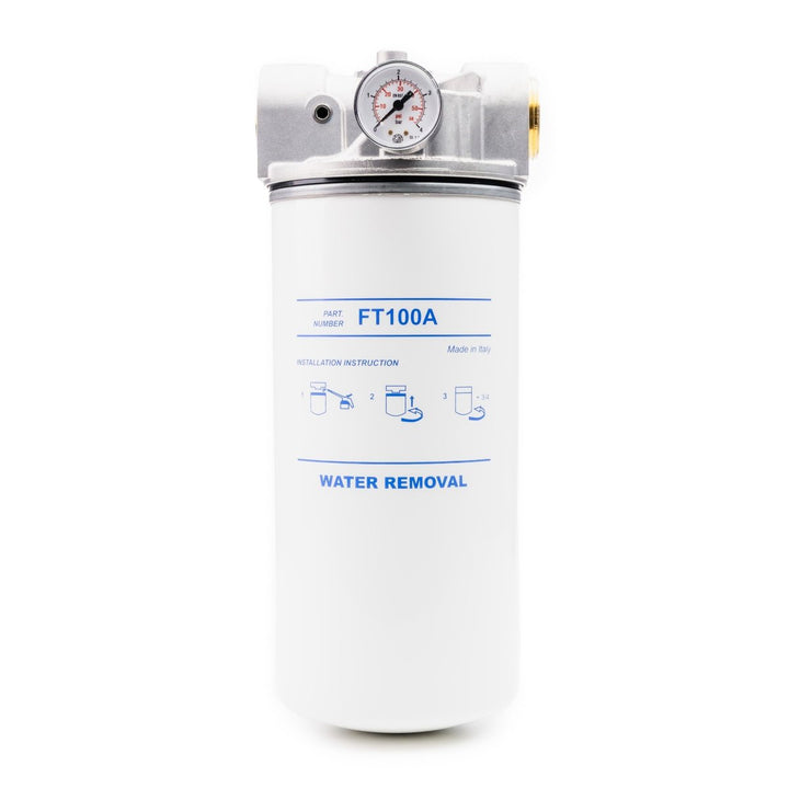 ADAM BY PIUSI Filter DN32 (1.25") BSP F 100lpm with Pressure Gauge Particulate and Water Removal - GO Industrial - FT10XA